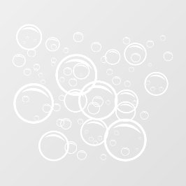 Pet wash Bubbles witte kleur omtrek Raamsticker