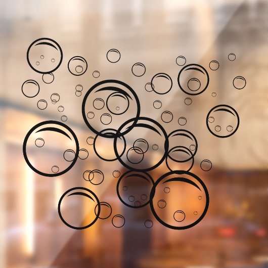 Pet wash Bubbles zwart kleuroverzicht Raamsticker (Vel 2)