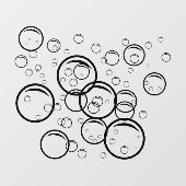 Pet wash Bubbles zwart kleuroverzicht Raamsticker (Vel)