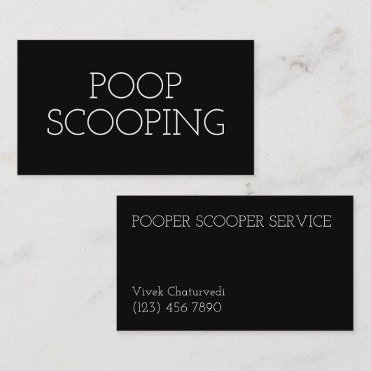 Pet Waste Removal Black Eenvoudig Visitekaartje (Voorkant / Achterkant)