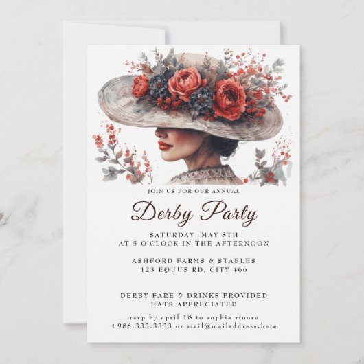 Pet Waterverf Derby Party Uitnodiging (Voorkant)