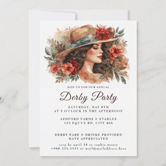 Pet Waterverf Derby Party Uitnodiging (Voorkant)