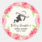 Pet Waterverf Rozen Derby Vrijgezellenfeest Ronde Sticker (Voorkant)