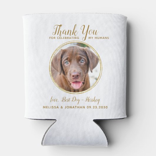 Pet Weddenschap Bedankt Aangepaste foto Elegant Go Blikjeskoeler (Achterkant)