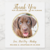 Pet Weddenschap Bedankt Aangepaste foto Elegant Go Wijn Etiket (Enkel label)