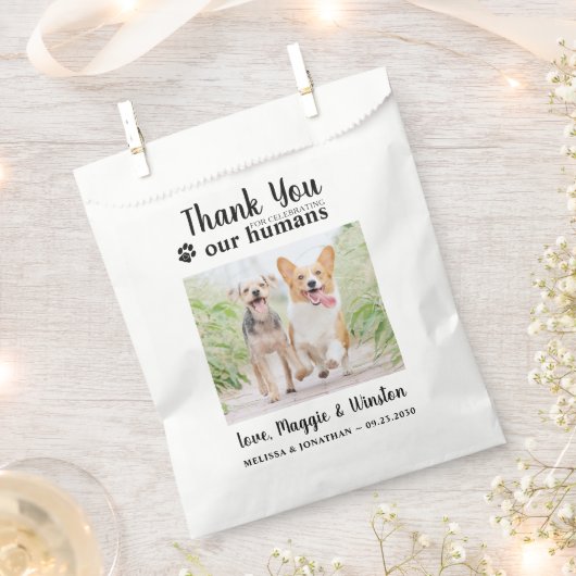 Pet Wedding Bedankt Aangepaste foto Dog Treat Bedankzakje (Geknipt)