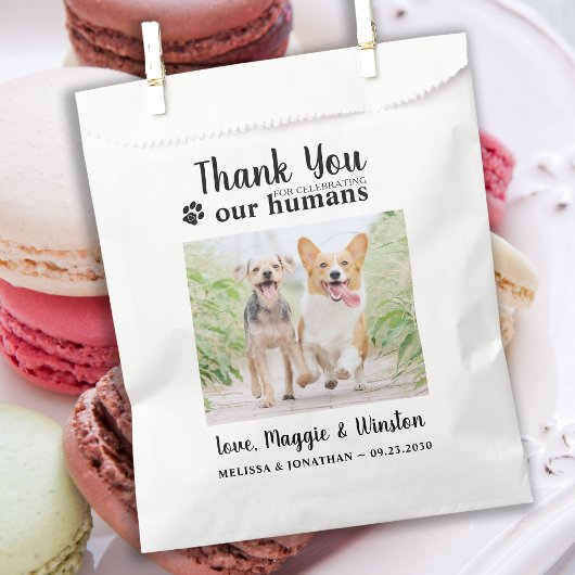 Pet Wedding Bedankt Aangepaste foto Dog Treat Bedankzakje