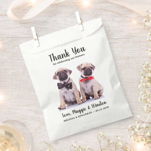Pet Wedding Bedankt Persoonlijke foto Dog Bedankzakje (Geknipt)