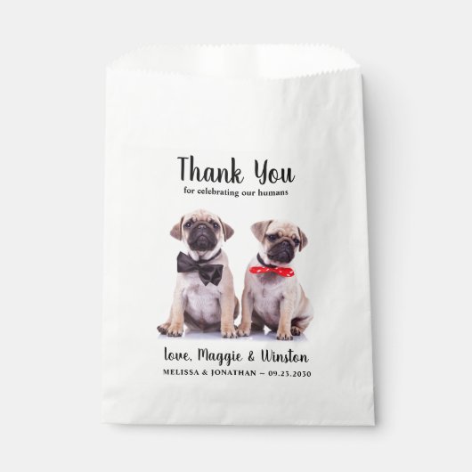 Pet Wedding Bedankt Persoonlijke foto Dog Bedankzakje (Voorkant)