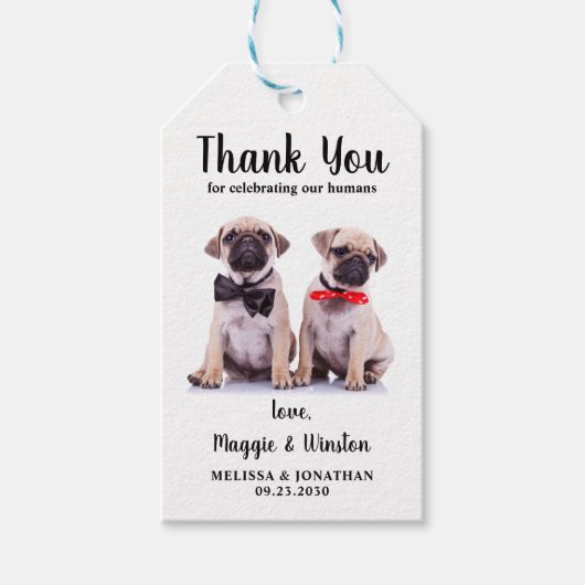 Pet Wedding Bedankt Persoonlijke foto Dog Cadeaulabel (Voorkant)