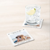 Pet Wedding Custom Photo Dog, gelukkig altijd daar Kartonnen Onderzetters (Insitu)