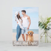Pet Wedding Custom Photo Dog Save the Date Cards (Staand voorkant)