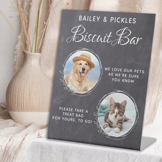 Pet Wedding Custom Photo Dog Treat Biscuit Bar Reclamebord Met Voetstuk