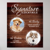 Pet Wedding Dog Bar Handtekening Cocktails Drink Poster (Voorkant)