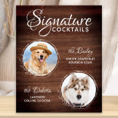 Pet Wedding Dog Bar Handtekening Cocktails Drink Poster