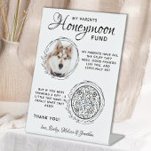 Pet Wedding Dog Foto QR Code Honeymoon Fund Reclamebord Met Voetstuk