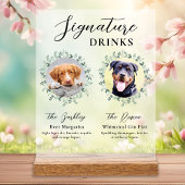 Pet Wedding Dog Handtekening Drink Aangepast 2 Fot Acryl Bord