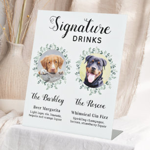 Pet Wedding Dog Handtekening Drink Aangepast 2 Fot Reclamebord Met Voetstuk