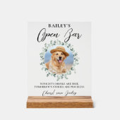 Pet Wedding Dog Open Bar Cocktail Drinken Acryl Bord (Voorkant)