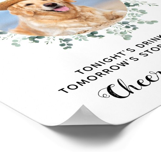 Pet Wedding Dog Open Bar Cocktail Drinken Poster (Hoek)