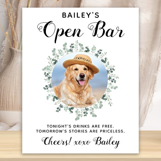 Pet Wedding Dog Open Bar Cocktail Drinken Poster