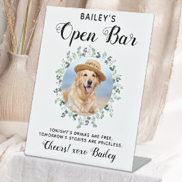 Pet Wedding Dog Open Bar Cocktail Drinken Reclamebord Met Voetstuk