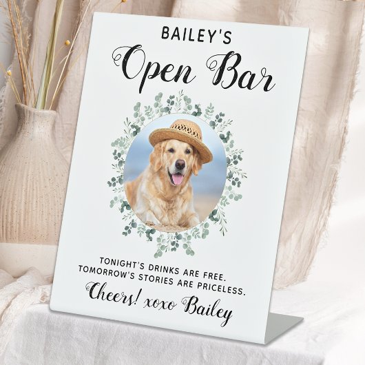 Pet Wedding Dog Open Bar Cocktail Drinken Reclamebord Met Voetstuk