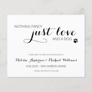 Pet Wedding Just Love Budget Dog Save the Date