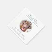 Pet Wedding Modern Dusty Blue Dog Foto Dank je Servet (Hoek)