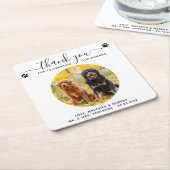 Pet Wedding Modern Elegant Script Foto bedankt Kartonnen Onderzetters (Schuin)