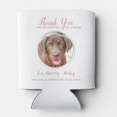 Pet Wedding Modern Roos Gold Dog Foto: Dank u Blikjeskoeler (Achterkant)