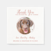 Pet Wedding Modern Roos Gold Dog Foto: Dank u Servet (Voorkant)