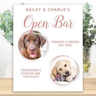 Pet Wedding Open Bar Dog 2 Foto Roos Gold Drinken Poster