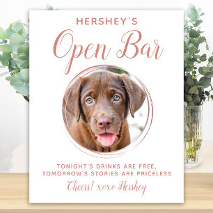 Pet Wedding Open Bar Dog Foto Roos Gold Drinken Poster