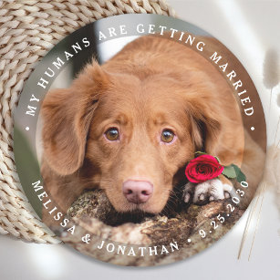 Pet Wedding Personalized Dog Photo Verloving Ronde Kartonnen Onderzetter