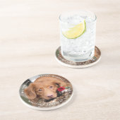 Pet Wedding Personalized Dog Photo Verloving Zandsteen Onderzetter (Zijkant)