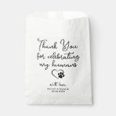 Pet Wedding Persoonlijk Dank je honden behandeling Bedankzakje (Voorkant)