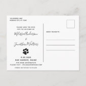 Pet Wedding Photo Collage Dog bewaart de datum Aankondigingskaart (Achterkant)