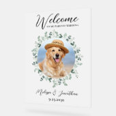 Pet Wedding Welcome Persoonlijke foto van Dog Acryl Bord (Hoek)