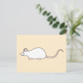Pet White Mouse. Briefkaart (Staand voorkant)