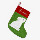 Pet White Rabbit Kleine Kerstsok (Voorkant (Hangend))