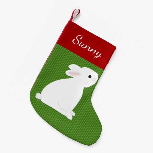 Pet White Rabbit Kleine Kerstsok (Voorkant (Hangend))