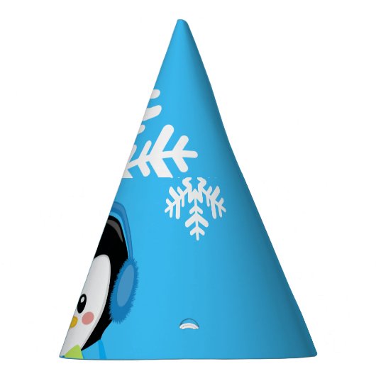 Pet winterpinguïn feesthoedjes (Rechts)