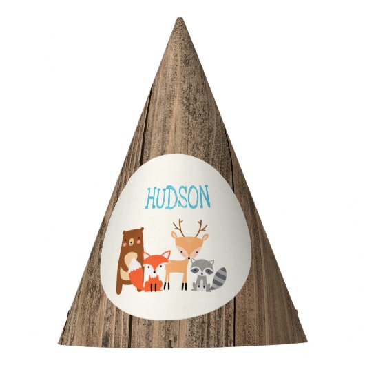 Pet Woodland Th-Th-Paper Birthday Party Feesthoedjes (Voorkant)