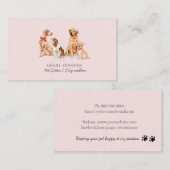 Pet zit Dog loopt roze Visitekaartje (Voorkant / Achterkant)