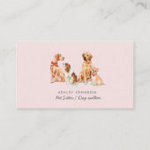 Pet zit Dog loopt roze Visitekaartje (Voorkant)