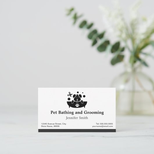 Pet-zwemmen en -kammen - Benoeming Afsprakenkaartje (Staand voorkant)