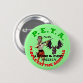 PETA, grijze cirkel, jong pistool wit... - Geperso Ronde Button 5,7 Cm (Voorkant /achterkant)