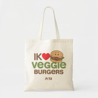 PETA Ik [love] veggie burgers Tote Bag