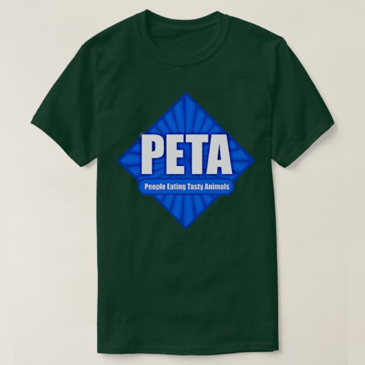 PETA Mensen die astdieren eten T-shirt (Design voorkant)